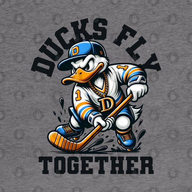 Ducks Fly Together Hockey by DrextorArtist